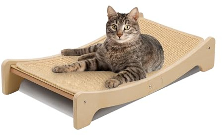 PETKARAY Rascador para Gatos de Sisal, Tabla Rascadora Curva, Alfombra Grande para Gatos de Interior, Cama con Arco Resistente para Gatitos