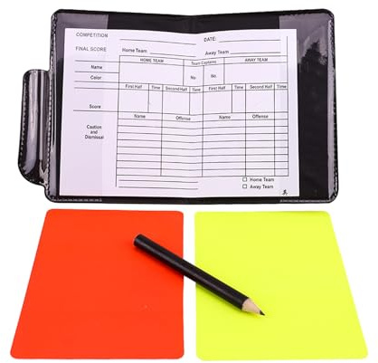 IUHRIE Arbitrage Football Complet,Cartons Rouge et Jaune Carnet de Match,Accessoires Arbitre,Set Professionnel Léger,pour Matchs de Football et Sports