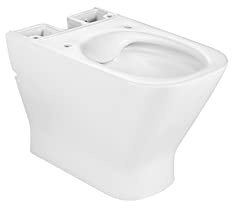 Roca A34273A000 Taza Compacta Rimless, The Gap Square, Adosada Pared, Salida Dual, Color Blanco (NO INCLUYE ASIENTO NI CISTERNA)