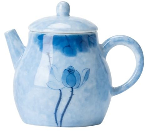 Théière Anglaise Ensemble De Bleu Peint À La Main, Pot Trépied, Thé Haut De Gamme, Filtre Domestique, Petite Théière, Service À Thé En Céramique Theiere Japonaise(A)