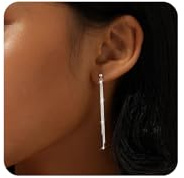 FloralGrace Pendientes colgantes de plata para mujer, pendientes largos con perlas, hipoalergénicos para mujeres