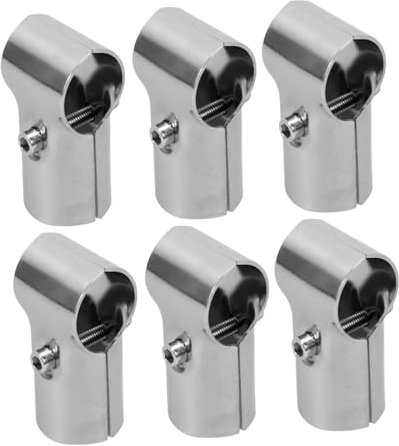 BUGUUYO 6pcs Pipe Clamp Spring Band Clamp End Rail Stainless Steel Connector Easy to Use for Shelves and Fencing