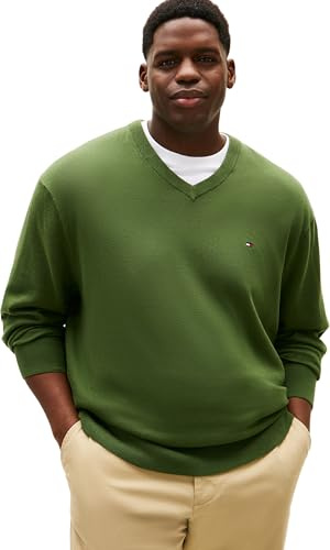 Tommy Hilfiger BT-Essential Cotton V Neck-b Mw0mw43012 Suéter pulóver Hombre (Pack de 1)