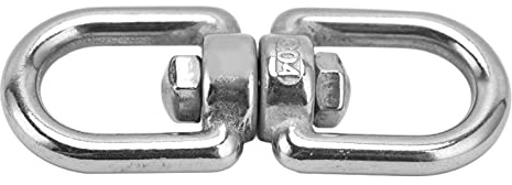 Hooks, 304 Stainless Steel Eye to Eye Rotate Ring Key Ring Keychain Connectors Shackle for Swings Hanging Chairs (#1)