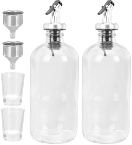 VALICLUD Mundwasserspender Set Mit Wiederverwendbarem Glasbecher Und Ausgießer 9.06X3.15X3.35In Für Badezimmer Küche Und Büro Praktischer Mundspülspender