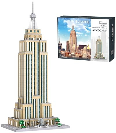 New York Empire State Building Bausatz – 3819PCS Berühmte Sehenswürdigkeiten Micor Bricks Bausatz für Erwachsene, Homeoffice-Dekor, DIY Architektur-Sammlung, Mädchen Jungen