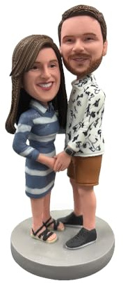 mydedor Individuelle Pärchen-Wackelkopf-Figur – personalisierte handgefertigte Puppen aus Fotos, einzigartiges Geschenk zum Jahrestag, zur Hochzeit und zum Valentinstag für Ehemann, Ehefrau oder