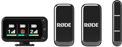 RØDE Wireless Micro - Kompaktes kabelloses Mikrofon-Kamerakit, Zwei Mikrofone mit Kamerareceiver, Smartphone-Receiver und Ladecase für die Inhaltserstellung - USB-C, Schwarz