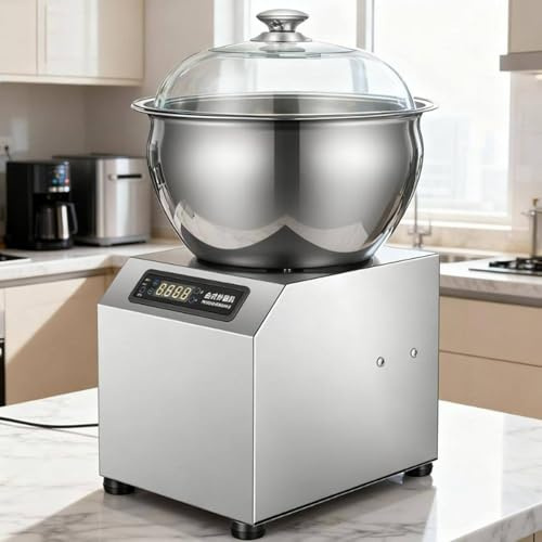 QianCruxtacy Impastatrice Professionale, con Doppia Rotazione Bidirezionale, Ciotola in Acciaio Inox, con Riscaldamento Temperatura Costante, con Visualizzazione, per Panifici e Ristoranti 8kg