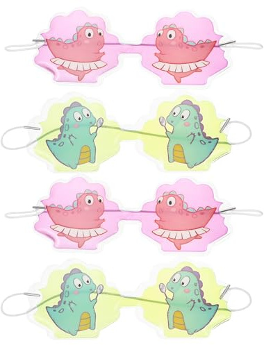 Kinder Augenmaske aus Pvc mit Gel im Cartoon Design, 4 Stück-pack | Kühl und Wärmeanwendung, als Vier Stück, Zufällige Ausführung Zufälliger Stil