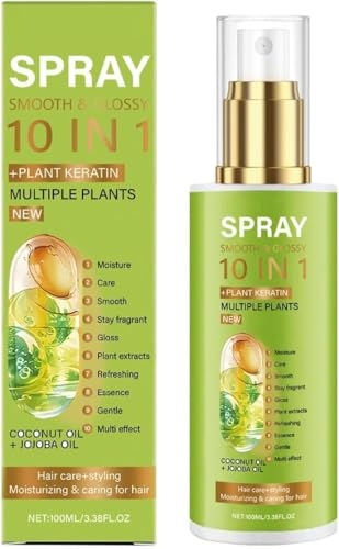10-in-1 Glättungs- und Glanzspray, reduziert Haarausfall, Volumen, natürlicher Glanz, geschmeidig und glänzend nach der Anwendung, erfrischende und nicht fettende Formel, für alle Haartypen
