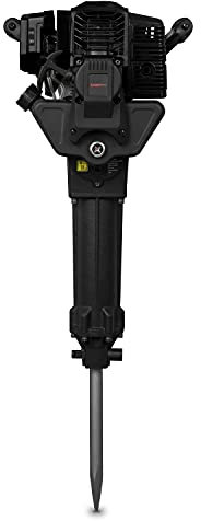 EBERTH Abbruchhammer Benzin, Stemmhammer Meißelhammer mit 2,5PS, 2-Takt Motor, 52ccm, 700-1500 Schläge/Min, 20-55 Joule, SDS HEX Sechskantaufnahme, Inkl. 30x390mm Spitzmeißel, Flachmeißel & Werkzeug