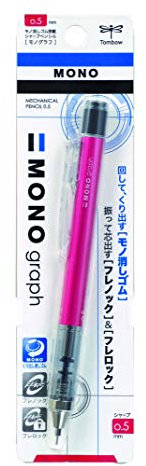 Tombow Mono Graph Shaker Mechanical Pencil 0.5mm, Pink Body (SH-MG81) by Tombow