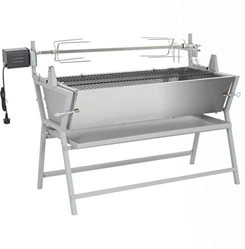 vidaXL BBQ Grill mit Drehspieß Eisen und Edelstahl