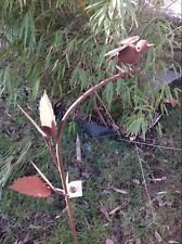 Zen Man Gartenstecker Beetstecker Edelrost Vogel Stein Handarbeit