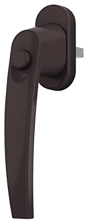 MS Beschläge ® Fenstergriff Rasterolive Kindersicherung mit Druckknopf in verschiedenen Farben (Braun - RAL 8019)