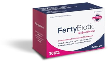 FERTYBIOTIC MUJER | Complemento alimenticio | Inositoles, Ácido Fólico (Quatrefolic®), Vitamina D, Selenio, Melatonia y Probióticos | 30 Sobres