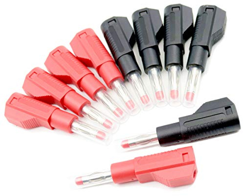 10 sets Retractable Sheath 4 mm Banana Plug Connectors Stackable Wire Solder Multimeter Test Leads Ends Banana Plugs Adapter with Banana Jack Socket