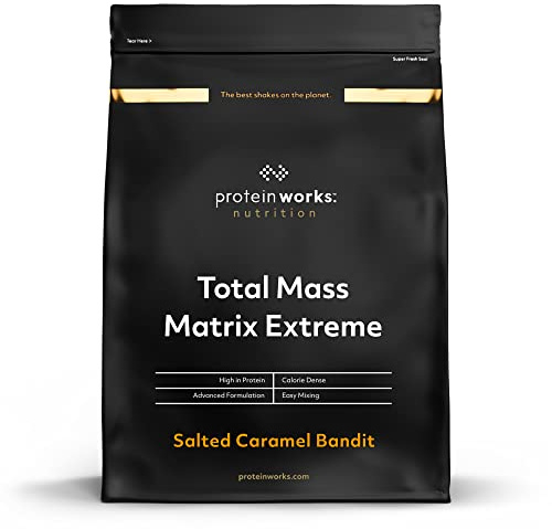 THE PROTEIN WORKS Total Mass Matrix Extreme Protéine en Poudre | Caramel Salé | Gain de Masse | Gain de Poids Hypercalorique | Avec Glutamine, Créatine et Vitamines | THE PROTEIN WORKS | 2.12kg