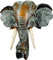 GURU SHOP Fein Geschnitzte Maske, Wanddekoration Elefant Head aus Balsaholz, Braun, 30x32x12 cm, Masken & Wandschmuck