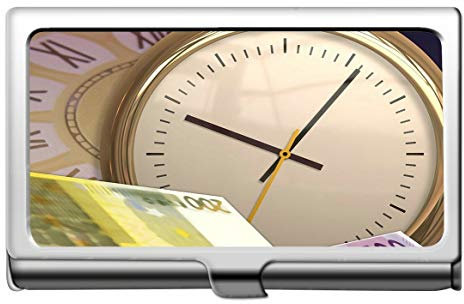 Business Name Kartenhalter 304 Edelstahl, Dollar Clock Banknote Name Card Case