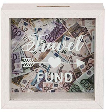 Out of the Blue Spardose Holz Reisekasse, ca. 15 x 15 x 5 cm, weiÃŸ