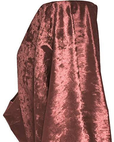 A-Express Premium Glitz mjukt krossat sammetstyg material gardiner kudde klädtillverkning klädsel 140 cm bred med baksida – 2 meter 200 cm x 140 cm roséguld