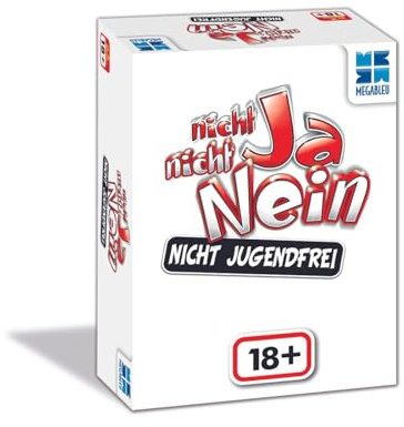 Megableu | Nicht Ja Nicht Nein - Nicht Jugendfrei | 18+ | Gesellschaftsspiele für Erwachsene | Partyspiel Kommunikation | Kreativ Fragen beantworten | Witziges Fragespiel | Ab 2 Spielern ab 18 Jahren