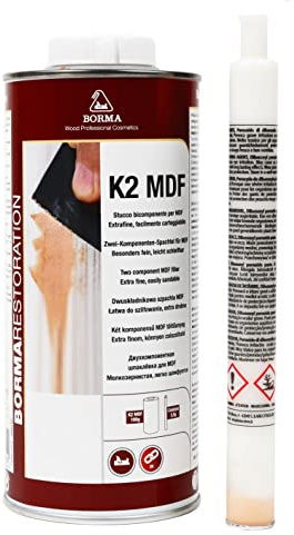 Holzmasse 2K mit Härter fein 820ml Kartusche Eiche mittel - 48