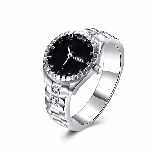 DJMJHG 925 Sterling Silber Schmuck Schmuck Kreativer Uhrenring Damen Persönlichkeit Ring Damen Sterling Silber Ring 6