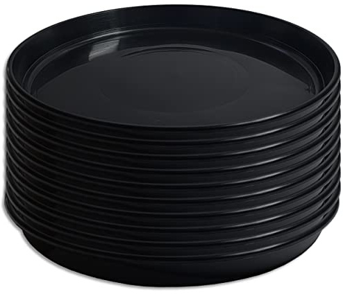 10 x Untersetzer für Blumentopf Pflanztopf rund Kunststoff Schwarz 9 verschiedene Größen zur Auswahl (Ø 30 cm)