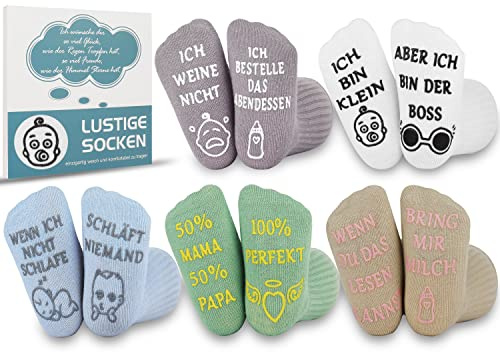 Jeasona 5 Paar Baumwolle Baby Socken 0-12 Monate Mädchen Junge | Baby Geschenk für Neugeboren Geburt Babygeschenke für Junge und Mädchen