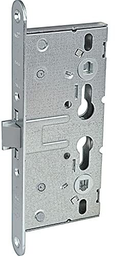 BMH Fluchttürschloss Türschloss DM65 PZ72 universal, 1-flügelig Stulp 24 mm mit Rosettenlöcher, Edelstahl 1758