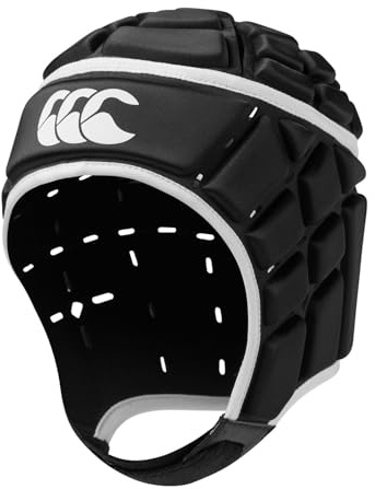 Canterbury Caschetto da rugby unisex, copertura a 360°, sottogola con bordi morbidi, fori progettati per favorire la ventilazione, imbottitura in schiuma, nero, XXS