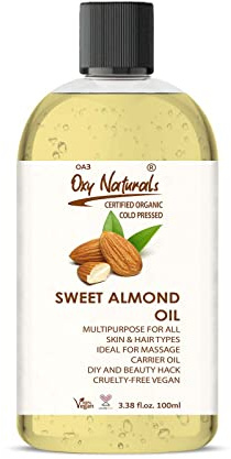 Oxy Natural Sweet Almond Oil 100ML: Nourishing Skin, Massage Therapy, and Hydration Booster