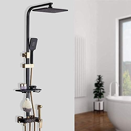 4-Funktions-Duscharmaturen, Badezimmer-Wasserhahn-Set, Schwarzes Finish, Messing-Duschset, 8-Zoll-Regenduscharmatur-Mischdüse Für Badewanne