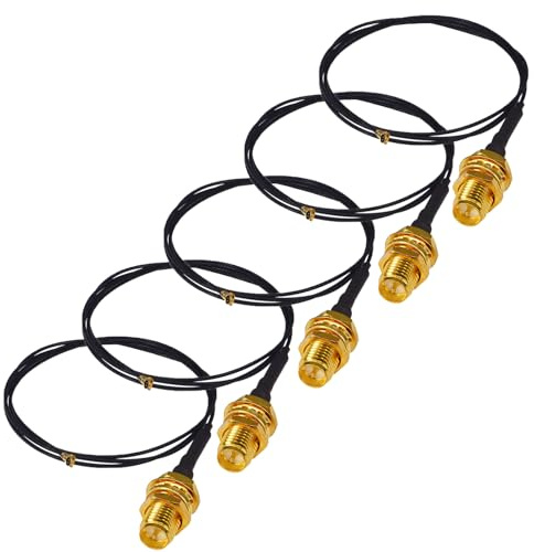 YILIANDUO Cable U.FL IPX MHF4 a RP-SMA Hembra 50cm para M.2 WiFi | 5 piezas, cable pigtail IPX 0.81mm, baja pérdida, Para tarjetas WiFi M.2/NGFF, routers, drones FPV y SDR.