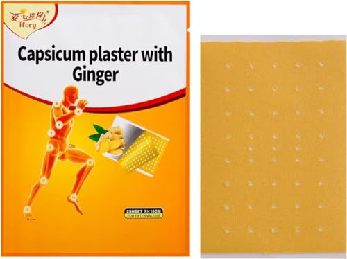 ifory 30 Pcs Capsaicin Patches, Capsicum Ginger Patches, 3.94x2.76 Capsicum Patch 15 Bags, 30 Count