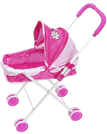 perfk Passeggino per Bambole Pieghevole Mini Carrozzina Fai Finta di Giocare a Portabambole educativo Regali di Bambini Simulazione, Stile a