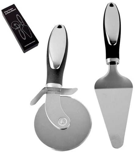 DKDDSSS Pizzaschneider, Pizzaroller, Pizza Cutter, Mit Käseschaufel, Pizza Schneidemesser, Spülmaschinenfest Pizza Schneider für Pizza, Kuchen, Waffeln, Teig und Mehr