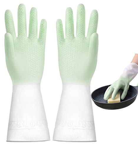Lumiscent Küchen-Geschirrspülhandschuhe, Gummi-Reinigungshandschuhe,Gummihandschuhe reinigen - wasserdichte Geschirrspül-Reinigungshandschuhe für Küche, Geschirr, Gartenarbeit