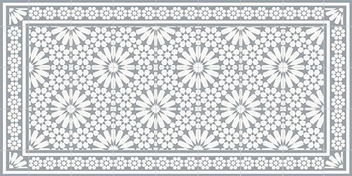 VINILIKO Design | Alfombra Vinílica Samara Gris Claro 50x100 cm - Antideslizante, Impermeable, Lavable - Varios Tamaños - Alfombra Vinilo Salón, Cocina
