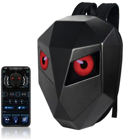 Liten LED-Motorcykelryggsäck Cool Design - 3D Hard Shell Motorcykelryggsäck med Programmerbar Fullfärgsskärm, Vattentät Ridhjälmväska för Utomhusbruk
