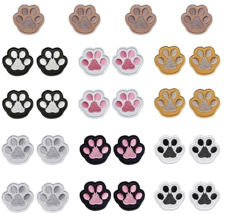 EHDWXVZM 14 Paar Stoffflicken Mit Katzenpfotenmuster, Reparaturflicken, Niedliche Stickflicken, Dekorative Flicken, Diy-Nähzubehör, Geeignet Für Kleidung, Hüte, Taschen Usw.