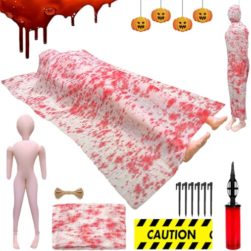 Gxlaihly Halloween Cadavre, Halloween Faux Cadavre, Halloween Decoration Faux Cadavre, Faux Accessoires de Cadavre, pour Décoration d'halloween Jardin, Extérieur et Intérieur (avec des Jambes)