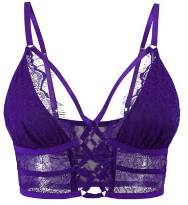Buitifo Reggiseno da Donna Cami Criss Cross Ciglia Crop Top Reggiseno Sexy Gilet Bralette Busiter Lingerie