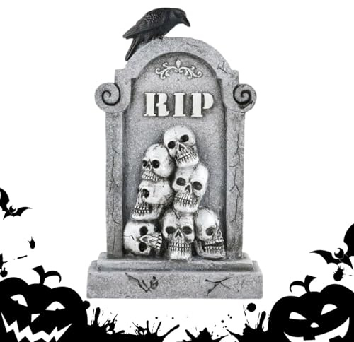 Halloween Gravstenar Utomhus Miniatyr Dödskalle Design Träds- Och