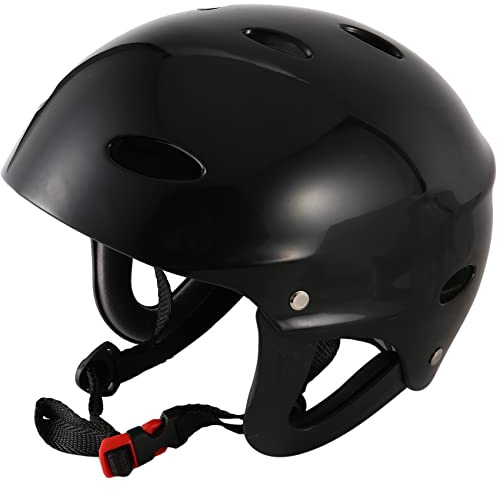 yasoe Casque de Securite Protecteur 11 Trous Respirant pour Sports Nautiques Kayak Canoe Surf Paddleboard - Noir
