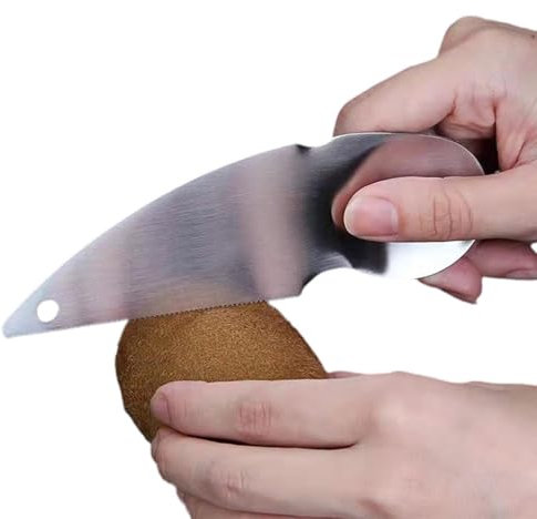Cuillère à Kiwis | Cuillère à Kiwi 2 en 1 en Acier Inoxydable, cuillère à Creuser, Coupe-légumes et Fruits, cuillère à éplucher l'avocat, Polyvalente pour Les ustensiles de Cuisine à Domicile