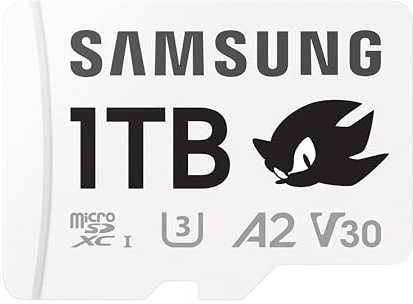 Samsung Sonic the Hedgehog(TM) microSD-Karte + SD-Adapter, Speicherkarte mit 1 TB, UHS-I U3, Full HD & 4K UHD, 180 MB/s Lesen, 130 MB/s Schreiben, Datenspeicher für Handheld-Konsolen, MB-MD1T0SA/LC1